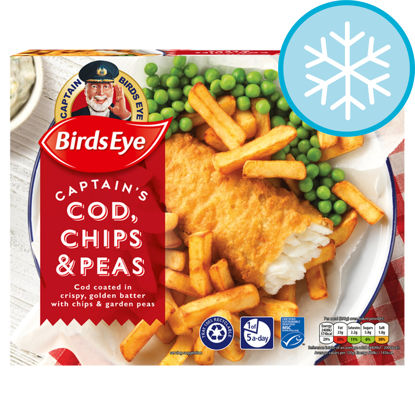 Picture of Birds Eye Battered Cod Chips & Peas 395G