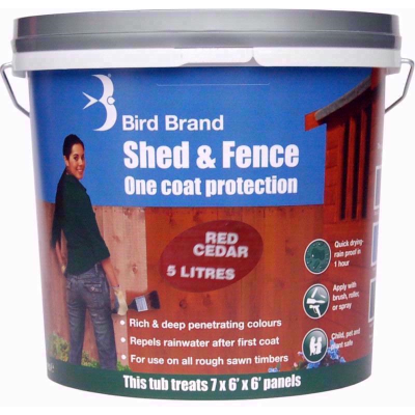 Picture of BIRDBRAND SHED/FENCE ONE COAT RED CEDAR 5LT