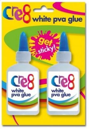 Picture of Cre8 Get Sticky Washable Children Arts & Crafts PVA Glue - White - 40ml - Pack of 2