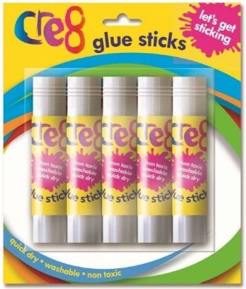 Picture of Cre8 Lets Get Sticking Children Arts & Crafts Glue Sticks - 10g - Pack of 5