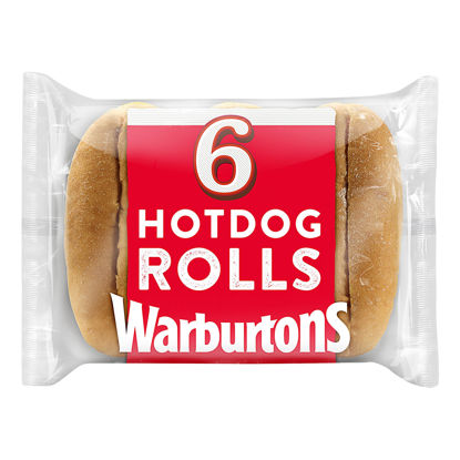 Picture of Warburtons 6 Sliced Hotdog Rolls