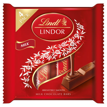 Picture of Lindt Lindor Milk Chocolate Bars 4 x 25g