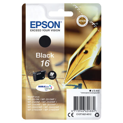 Picture of Epson 16 Black Ink Cartridge - C13T16264012