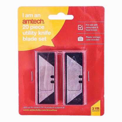 Picture of AMTECH UTILITY KNIFE BLADES 20PC