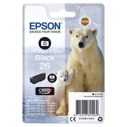 Picture of Epson 26 Photo Black Ink Cartridge - C13T26114012