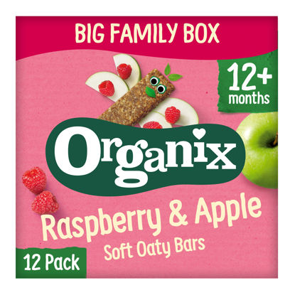 Picture of Organix Raspberry & Apple Organic Soft Oat Snack Bars Family Box 12 x 30g