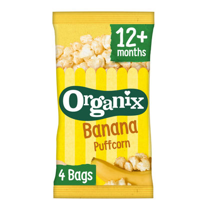 Picture of Organix Banana Puffcorn Organic Finger Food Toddler Snack Multipack 4 x 10g