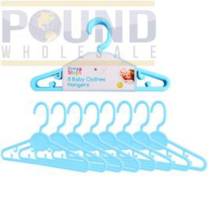 Picture of FIRST STEPS BLUE BABY CLOTHES HANGERS 8PK