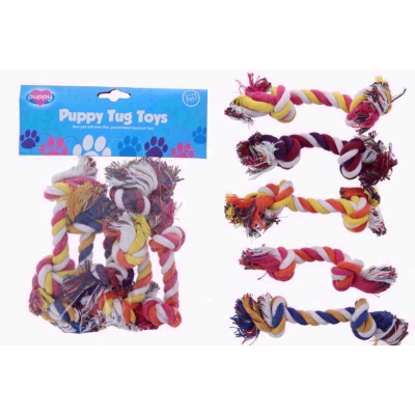 Picture of WORLD OF PETS PUPPY TUG TOYS 5 PACK ASSORTED COLOURS
