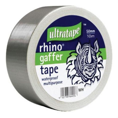 Picture of :Ultratape, Rhino 50mm 50m Multipurpose Gaffer Tape Slvr * BOX OF 4 *