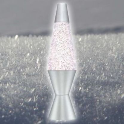 Picture of Lava 14.5" Clear/Silver Glitter Lava lamp