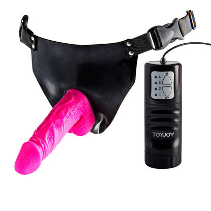 Picture of Toy Joy Pink Powergirl Strap On Vibrating Dong