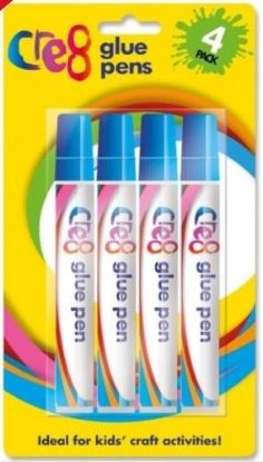 Picture of Cre8 Get Sticking Children Arts & Crafts Glue Pens - Clear - Pack of 4
