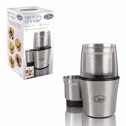 Picture of Quest 34170 Benross Compact Stainless Steel Electric Wet and Dry One Touch Grinder, 80 g, 200 W