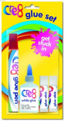 Picture of Cre8 Glue Pen, Glue Stick & PVA Glue Children Arts & Crafts Set - Pack of 4