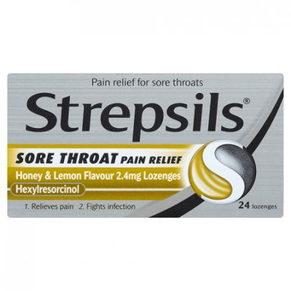 Picture of Strepsils Sore Throat Pain Relief Honey & Lemon Lozenges 24s