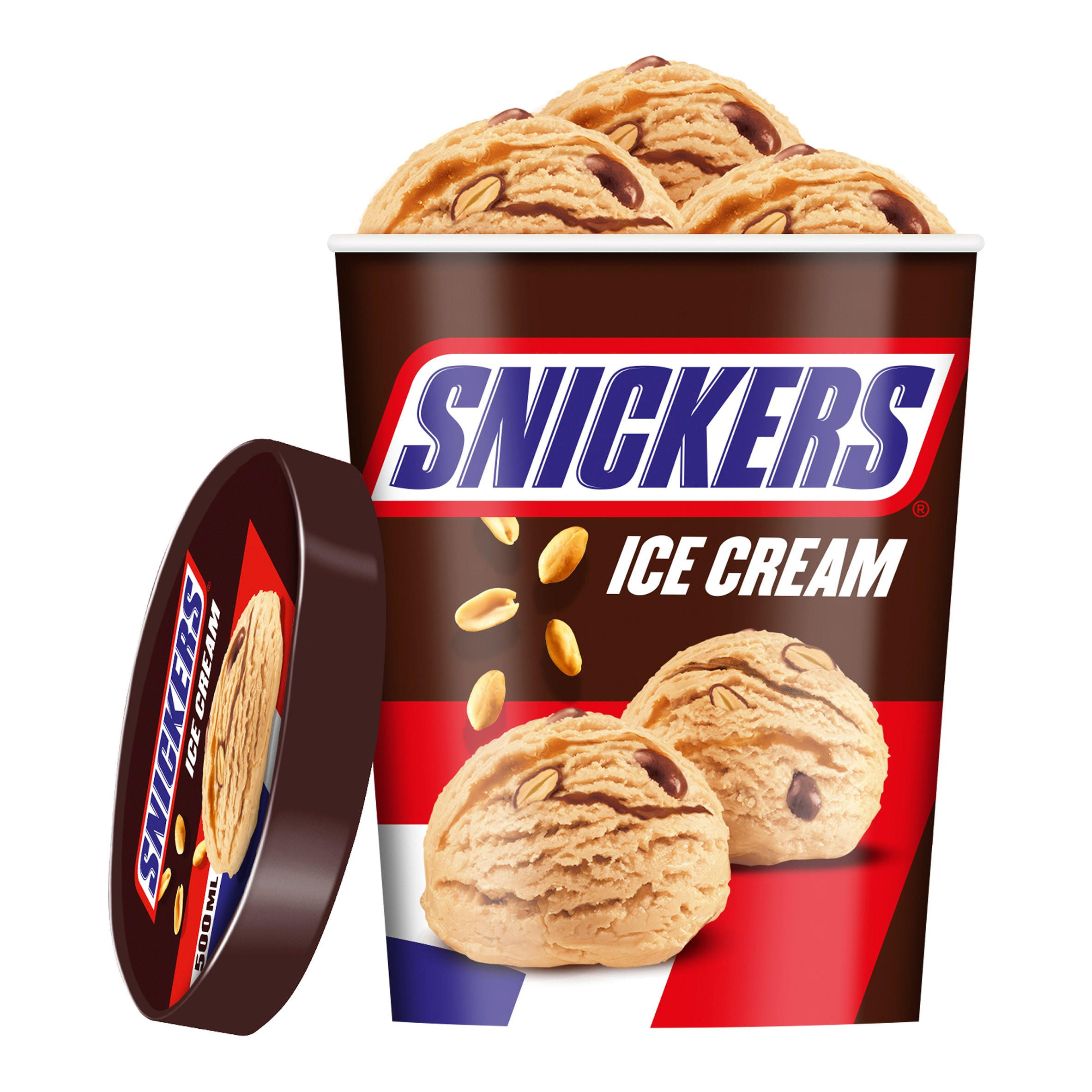 Its At Snickers Chocolate Peanut Ice Cream Tub 500ml 